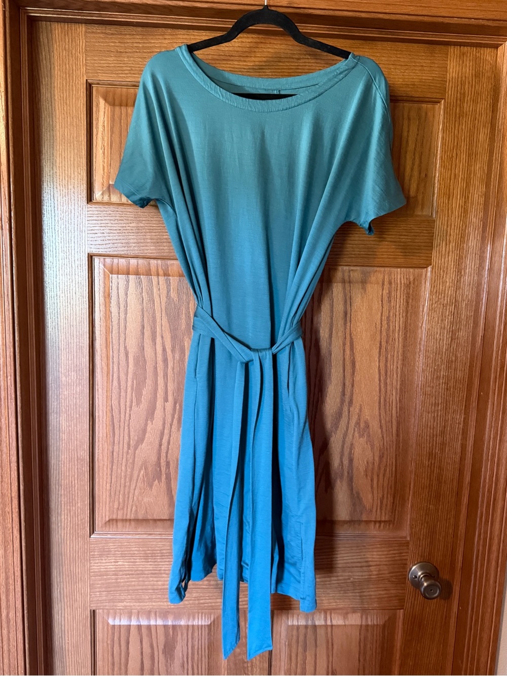 Wool& Cora Ocean Teal Belted Knit Dress
